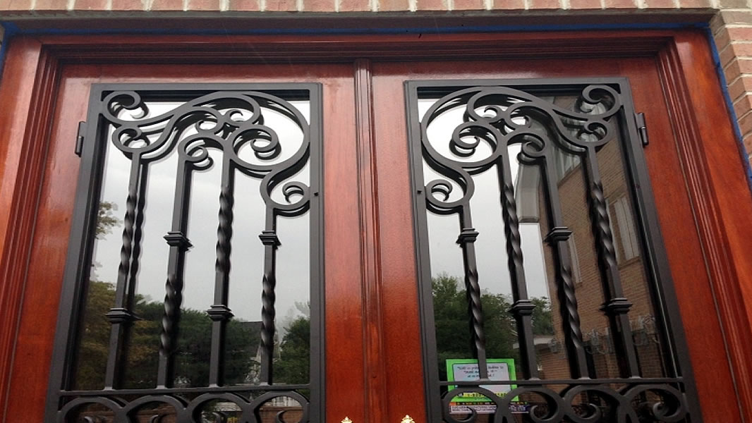 Iron Entry Doors | Ornamental Iron Doors | Wood Framed Iron Doors